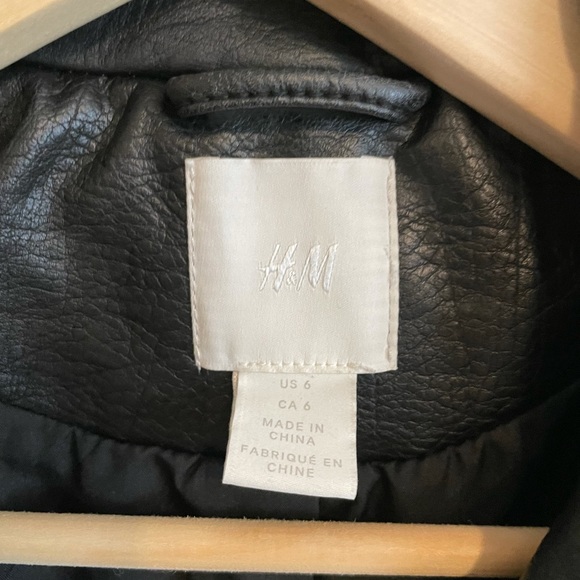 H&M faux leather jacket size 6 - Picture 3 of 4